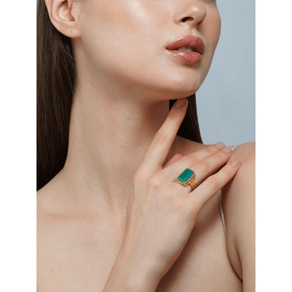 ZARIIN Style Never Fades Green Onyx Ring