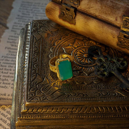 ZARIIN Style Never Fades Green Onyx Ring