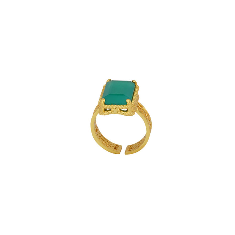 ZARIIN Style Never Fades Green Onyx Ring