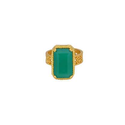 ZARIIN Style Never Fades Green Onyx Ring