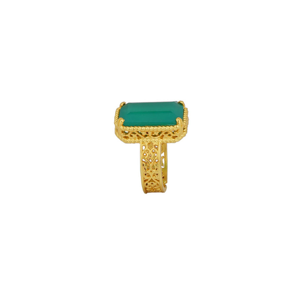ZARIIN Style Never Fades Green Onyx Ring