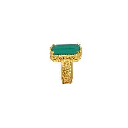 ZARIIN Style Never Fades Green Onyx Ring