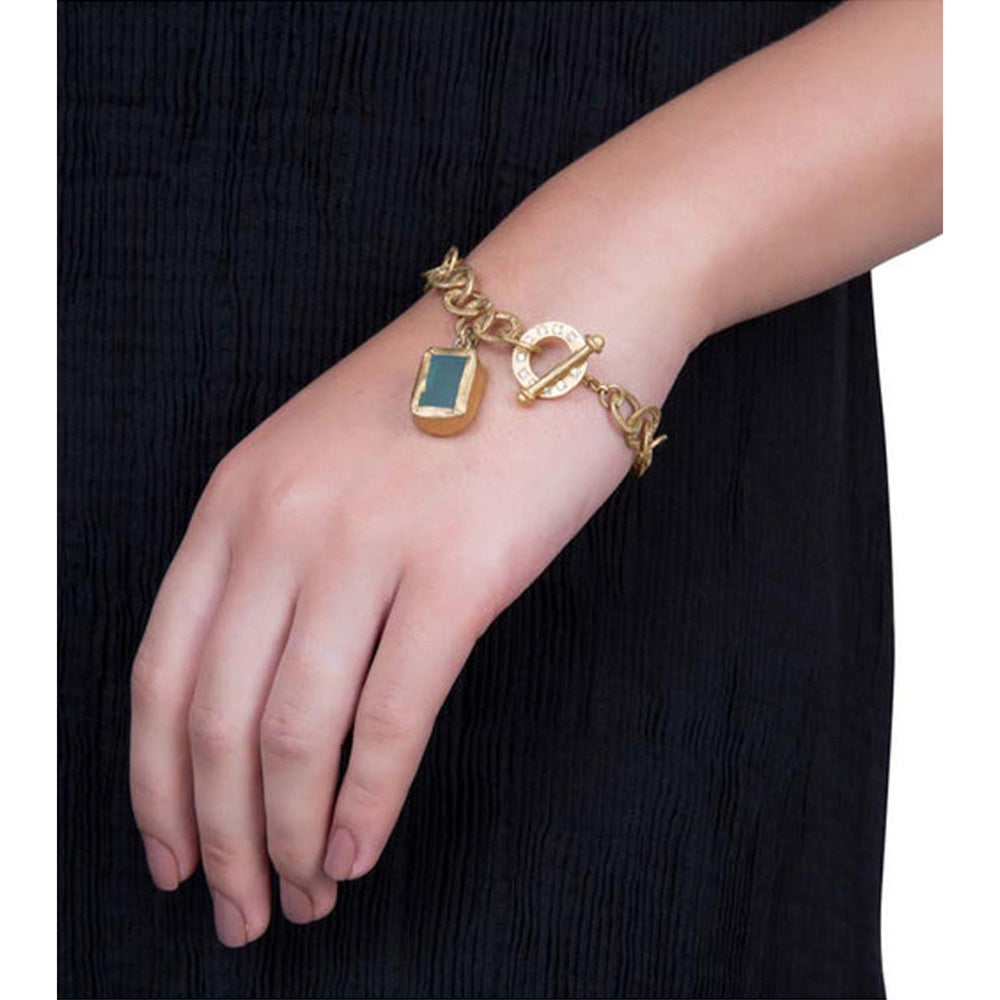 ZARIIN The Gorgeous Slip It On Green Gold Bracelet