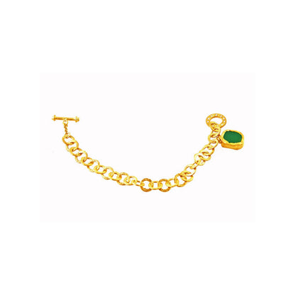 ZARIIN The Gorgeous Slip It On Green Gold Bracelet
