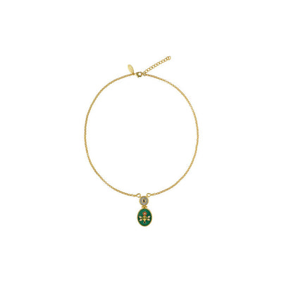 ZARIIN Vintage Queen Green Onyx Pendant Necklace