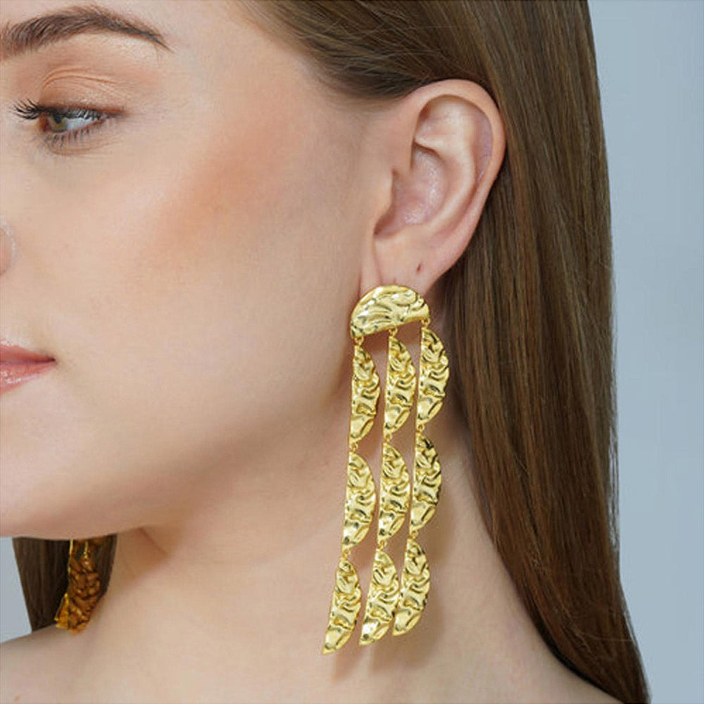 ZARIIN Gold Power Statement Earrings