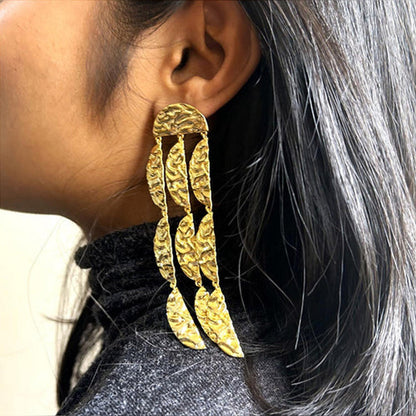 ZARIIN Gold Power Statement Earrings