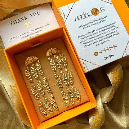 ZARIIN Gold Power Statement Earrings