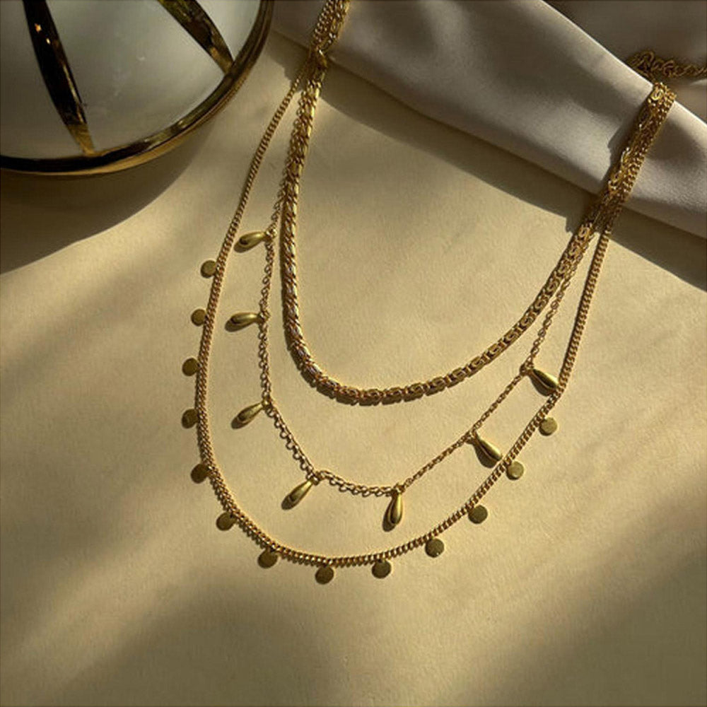 ZARIIN Ethereal Gold Layered Necklace
