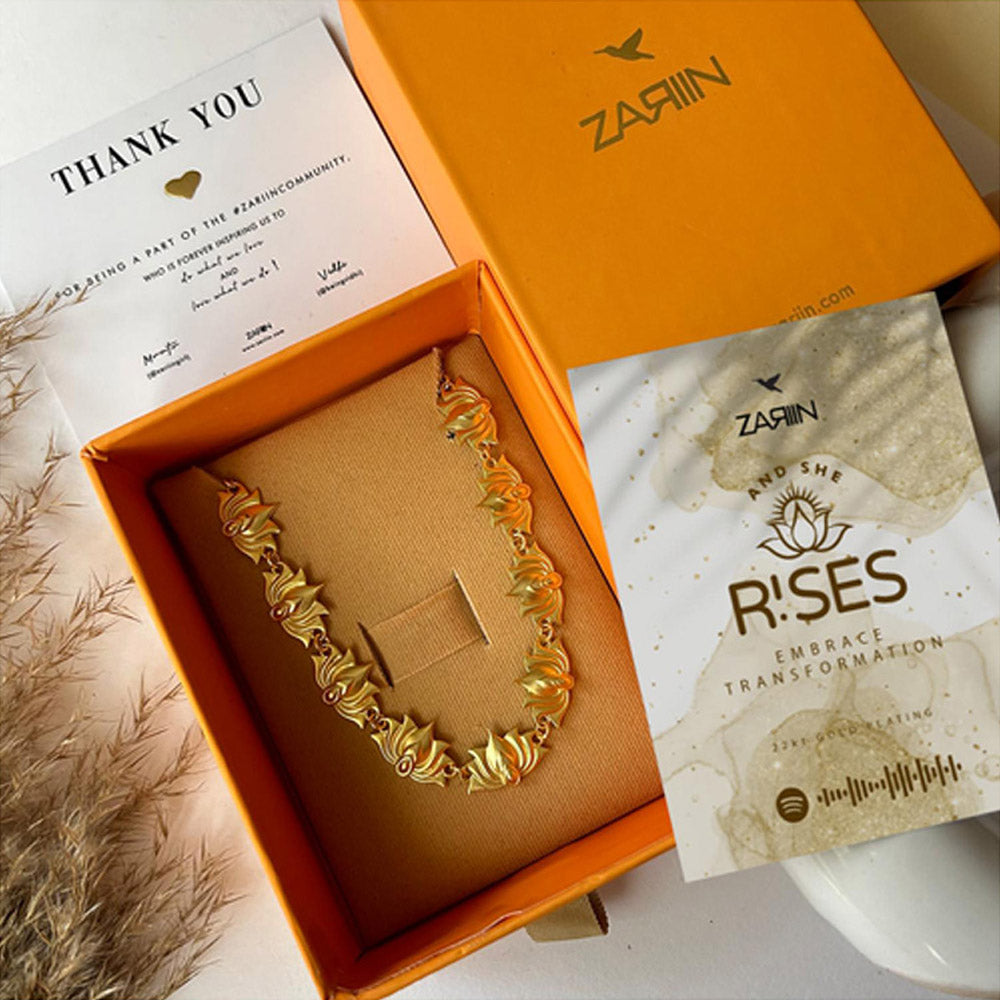 ZARIIN Tranquil Moods Lotus Choker Necklace