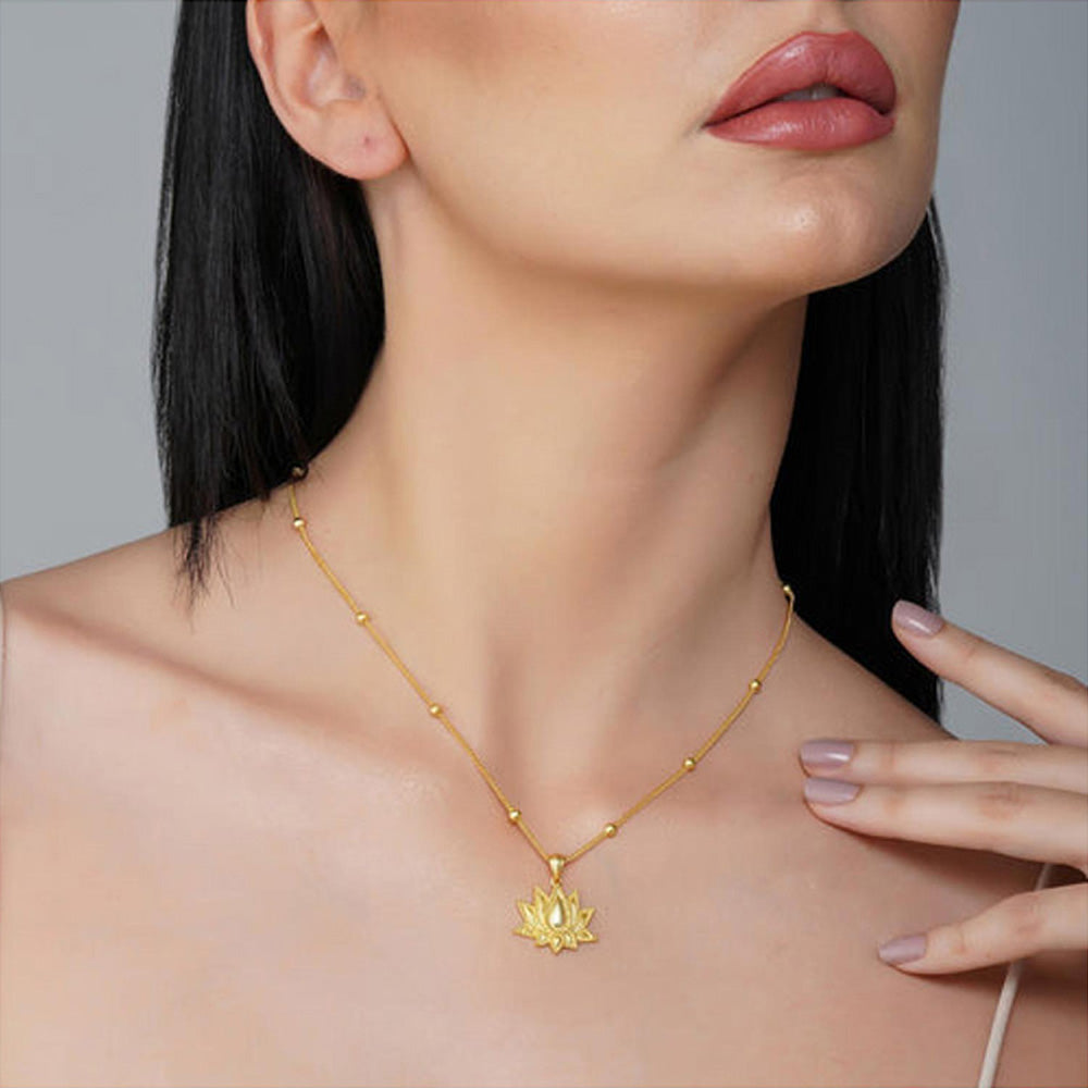 ZARIIN Rise To Shine Lotus Pendant Necklace