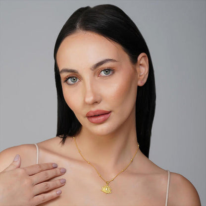 ZARIIN Rise To Shine Lotus Pendant Necklace