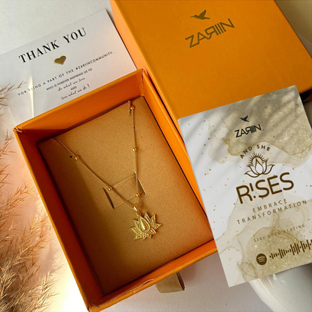 ZARIIN Rise To Shine Lotus Pendant Necklace