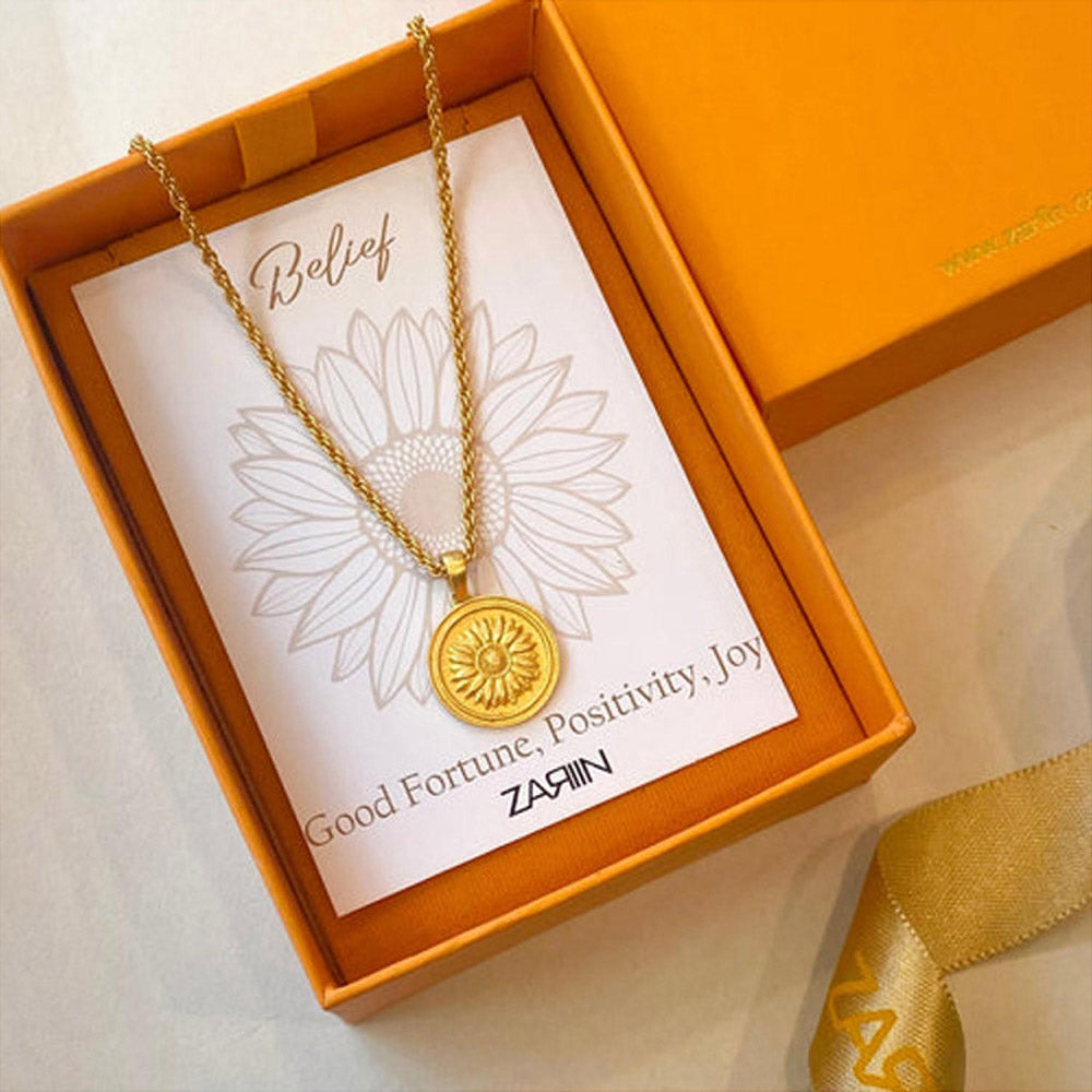 ZARIIN Power Of Belief Coin Necklace - Sunflower