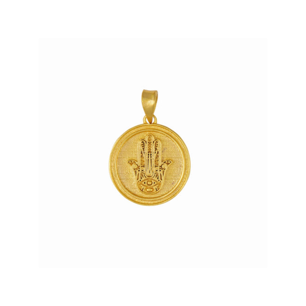 ZARIIN Power Of Belief Coin Necklace - Hamsa Hand