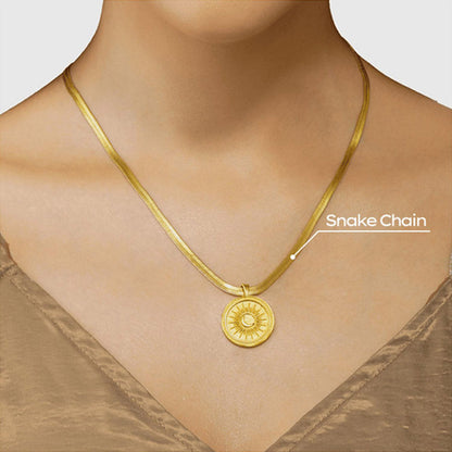 ZARIIN Power Of Belief Coin Necklace - Sun And Moon