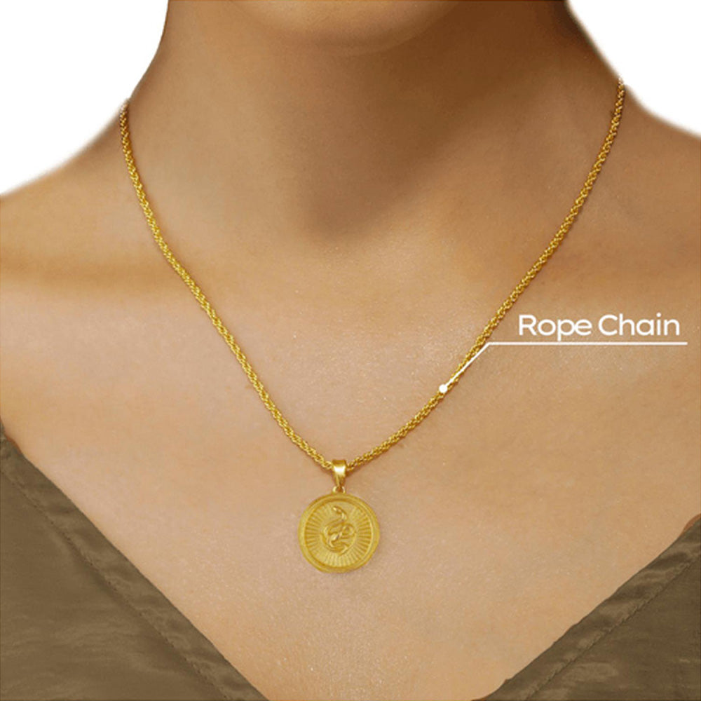 ZARIIN Power Of Belief Coin Necklace - Snake And Moon