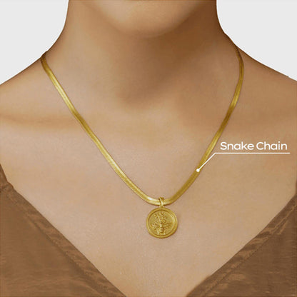 ZARIIN Power Of Belief Coin Necklace - Bee