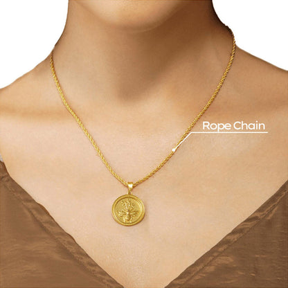 ZARIIN Power Of Belief Coin Necklace - Bee
