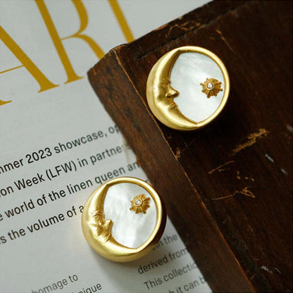 ZARIIN Magic Of The Moon Pendant Necklace And Stud Earrings Set