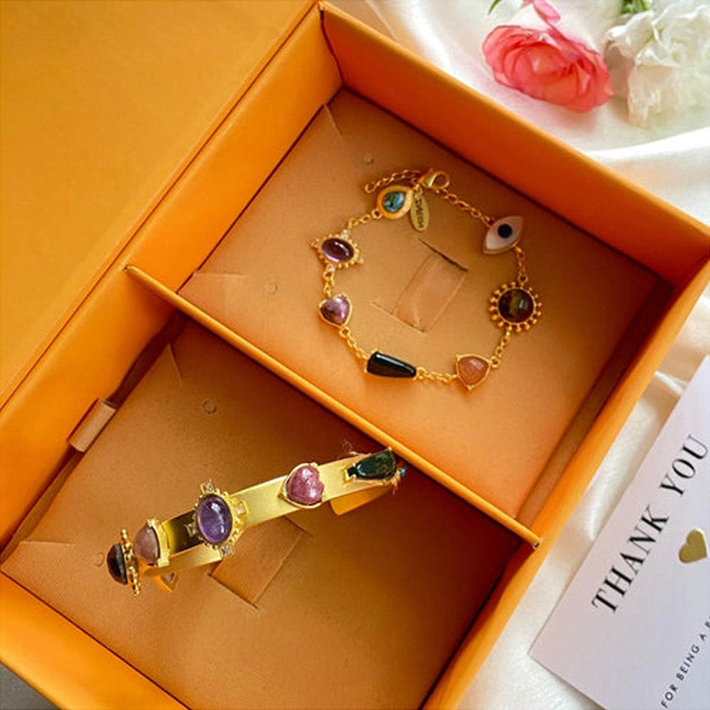 ZARIIN Power Of Chakras Bracelet And Cuff Set