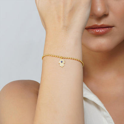 ZARIIN Protection Bracelet Set With Hamsa Hand Bracelet And Evil Eye Bracelet
