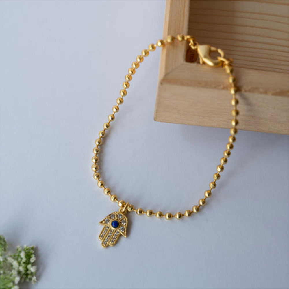 ZARIIN Protection Bracelet Set With Hamsa Hand Bracelet And Evil Eye Bracelet