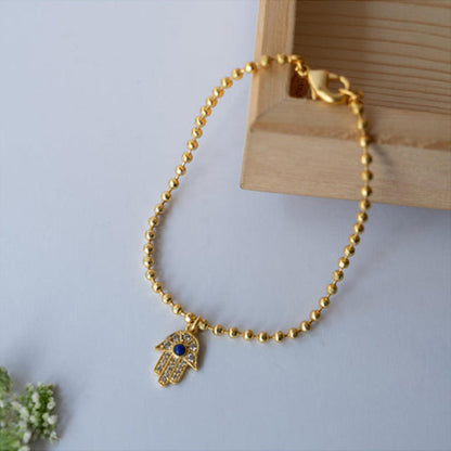 ZARIIN Protection Bracelet Set With Hamsa Hand Bracelet And Evil Eye Bracelet