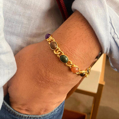 ZARIIN Power Chakra Bracelet Set (Gold) - For Him And Her