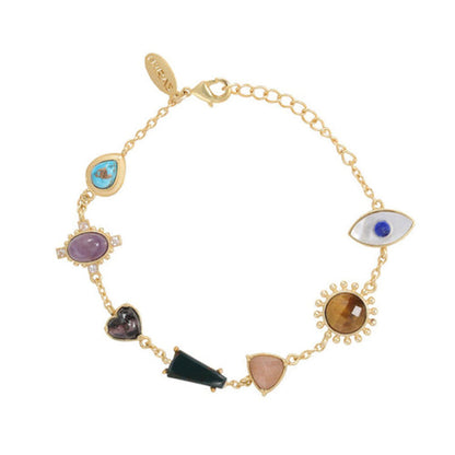 ZARIIN Power Chakra Bracelet Set (Gold) - For Him And Her