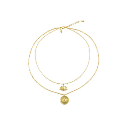 ZARIIN Daily Reminder Lotus Power Layers(Set Of 2 Necklaces)