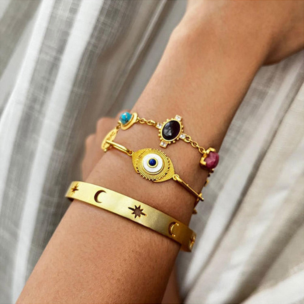 ZARIIN No Bad Vibes Stack (Set Of 3 Bracelets)
