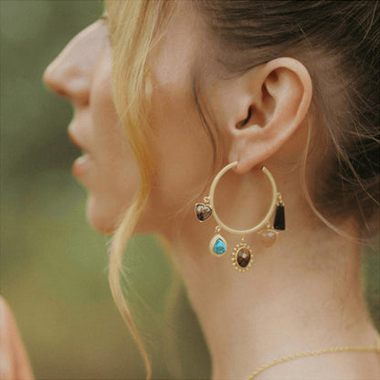 ZARIIN Layered Goddess Necklace Look (Set Of 3, Earrings, Necklace And Choker)