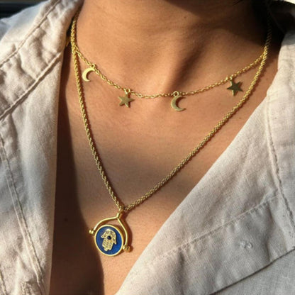ZARIIN Travel In Style And Protection (Set Of 2 Necklaces)