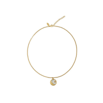 ZARIIN Moon And Stones Layering Necklaces