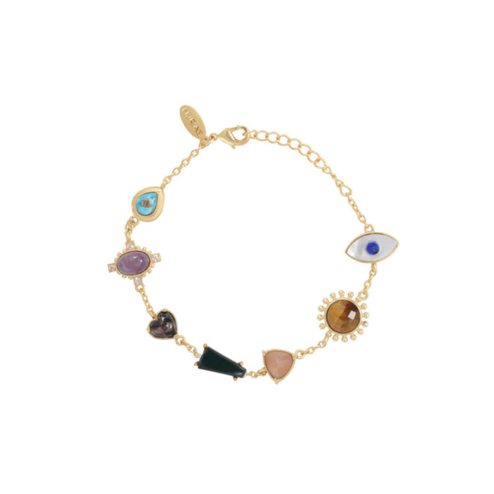 ZARIIN Power Chakra Bracelet Giftbox Set (Gold And Silver) - For Him And Her