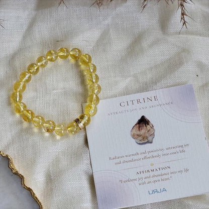 ZARIIN Citrine Bead Bracelet For Joy And Success