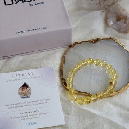 ZARIIN Citrine Bead Bracelet For Joy And Success
