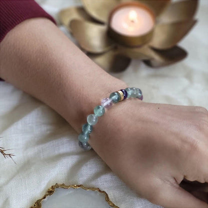 ZARIIN Fluorite Bead Bracelet For Clarity And Focus