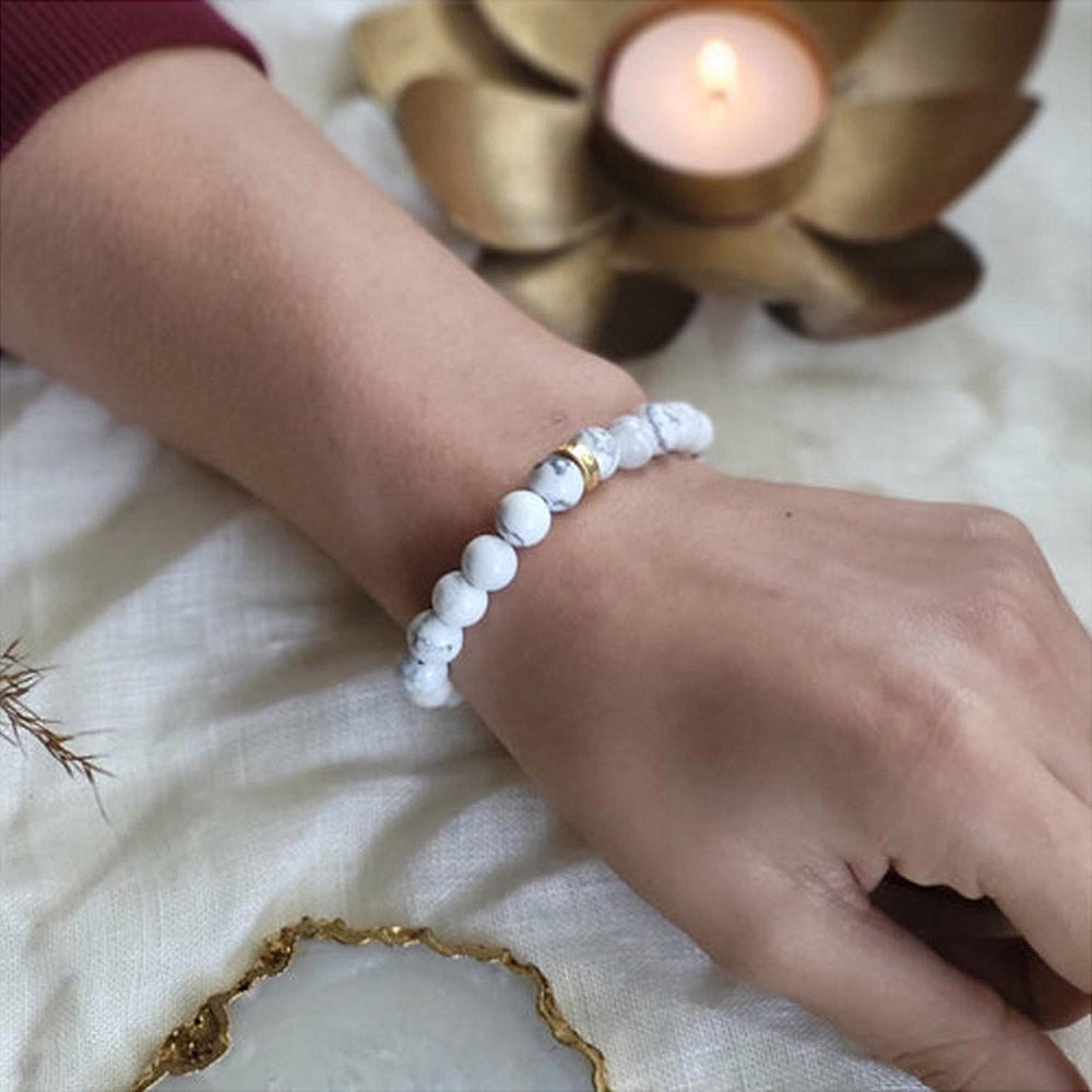 ZARIIN Howlite Bead Bracelet For Peace And Calm