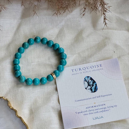 ZARIIN Turquoise Bead Bracelet For Communication And Expression