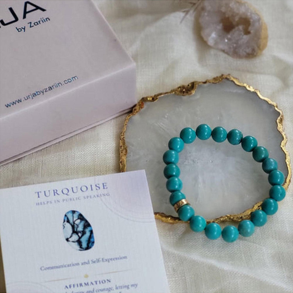 ZARIIN Turquoise Bead Bracelet For Communication And Expression