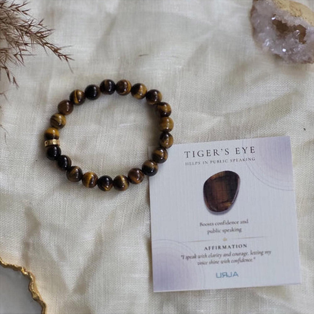 ZARIIN Tigers Eye Bead Bracelet For Courage And Strength