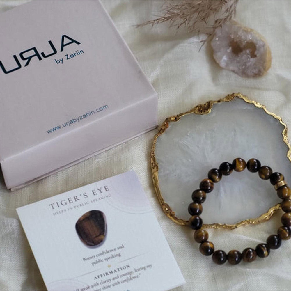 ZARIIN Tigers Eye Bead Bracelet For Courage And Strength