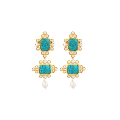 ZARIIN Travel Blues Statement Earrings