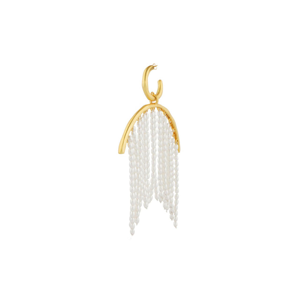ZARIIN Pearl Zoned Statement Earrings