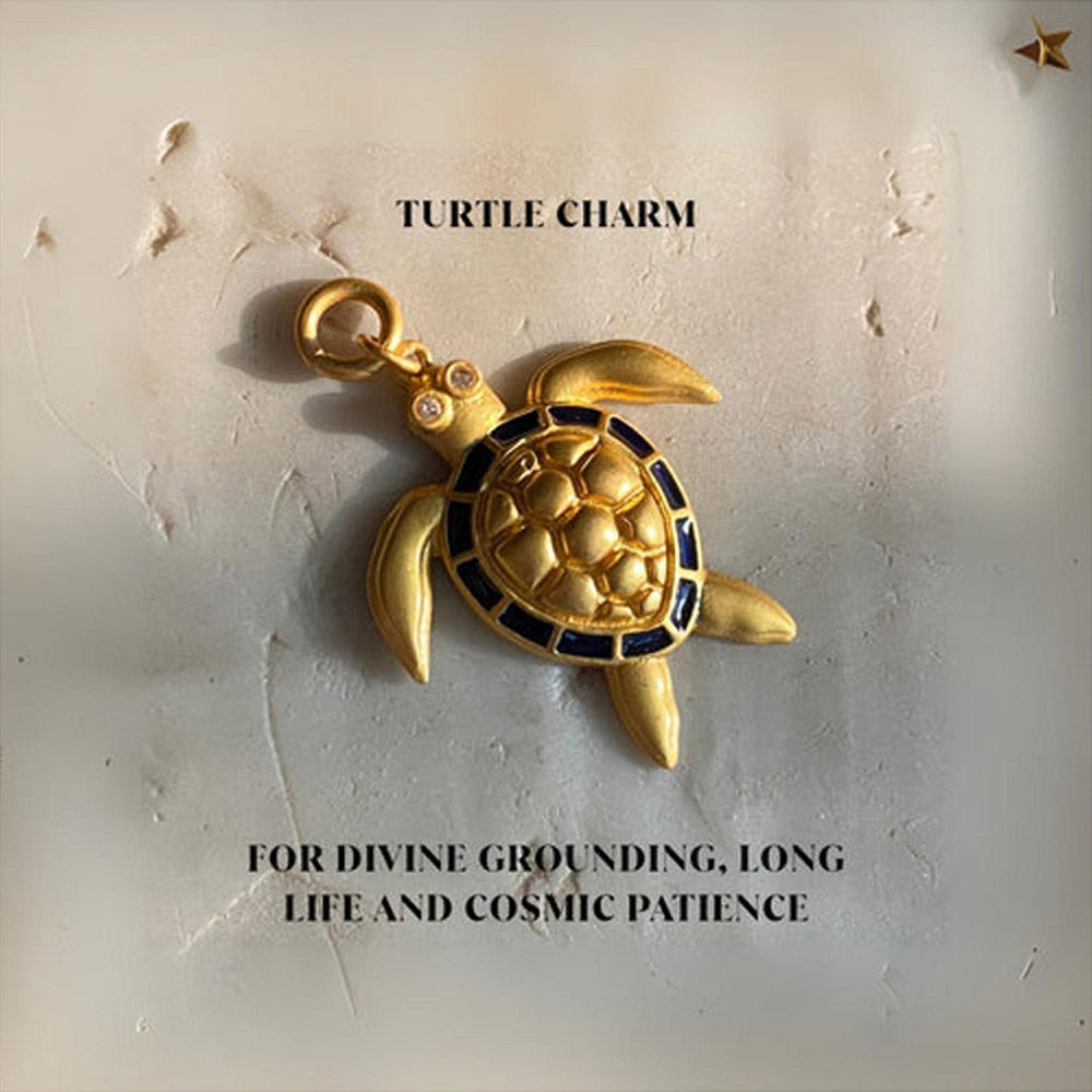 ZARIIN Turtle Charm For Divine Grounding, Long Life And Cosmic Patience