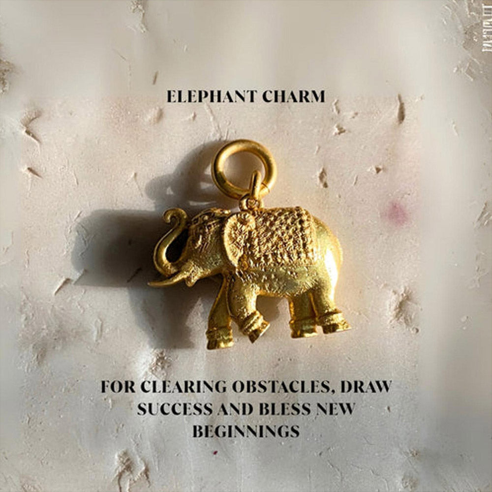 ZARIIN Elephant Charm For Clearing Obstacles, Draw Success And Bless New Beginnings