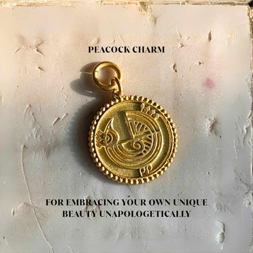 ZARIIN Peacock Coin Charm For Embracing Your Own Unique Beauty Unapologetically