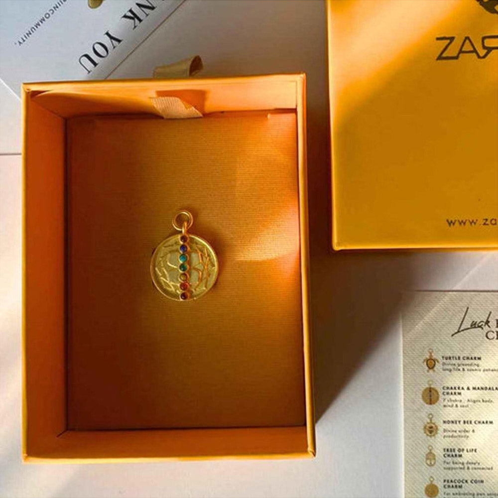 ZARIIN Chakra And Mandala Charm With 7 Healing Gemstones To Align Body, Mind And Soul